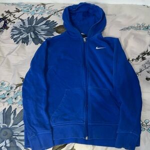 Blue Nike Swoosh Zip-Up Hoodie (Youth XL)